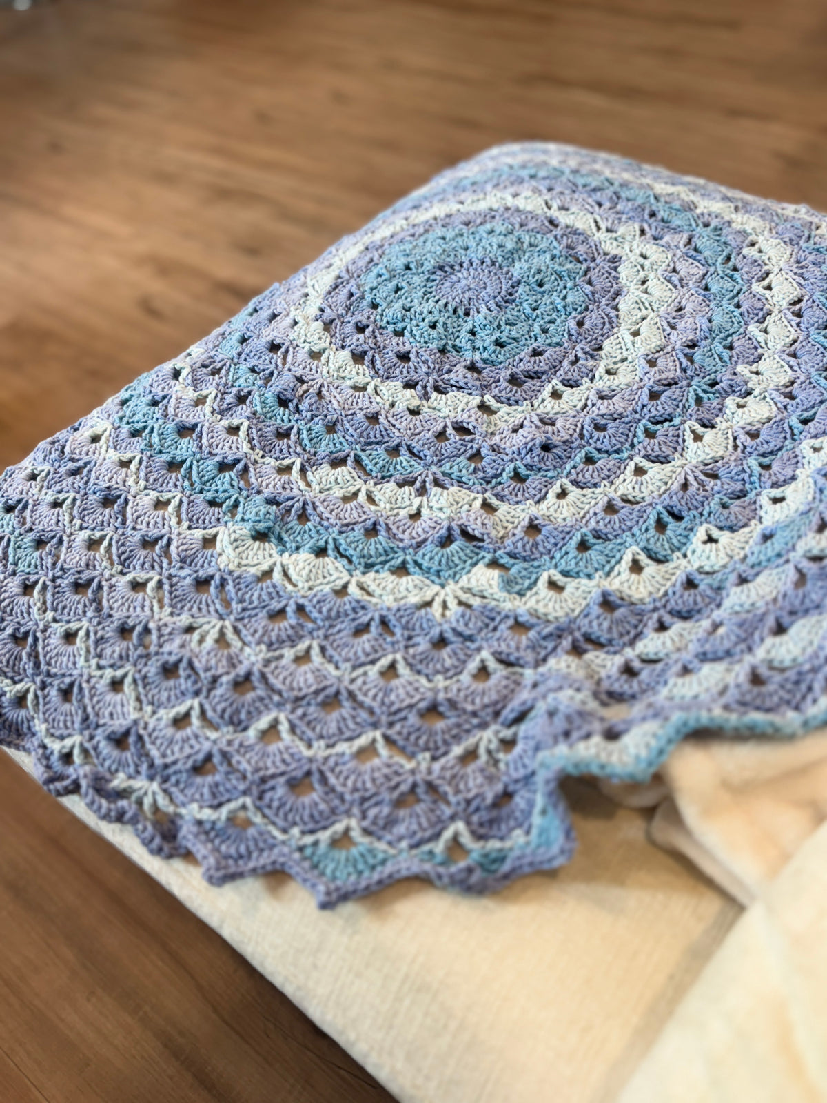 Coastal Bloom Heirloom Crochet Blanket