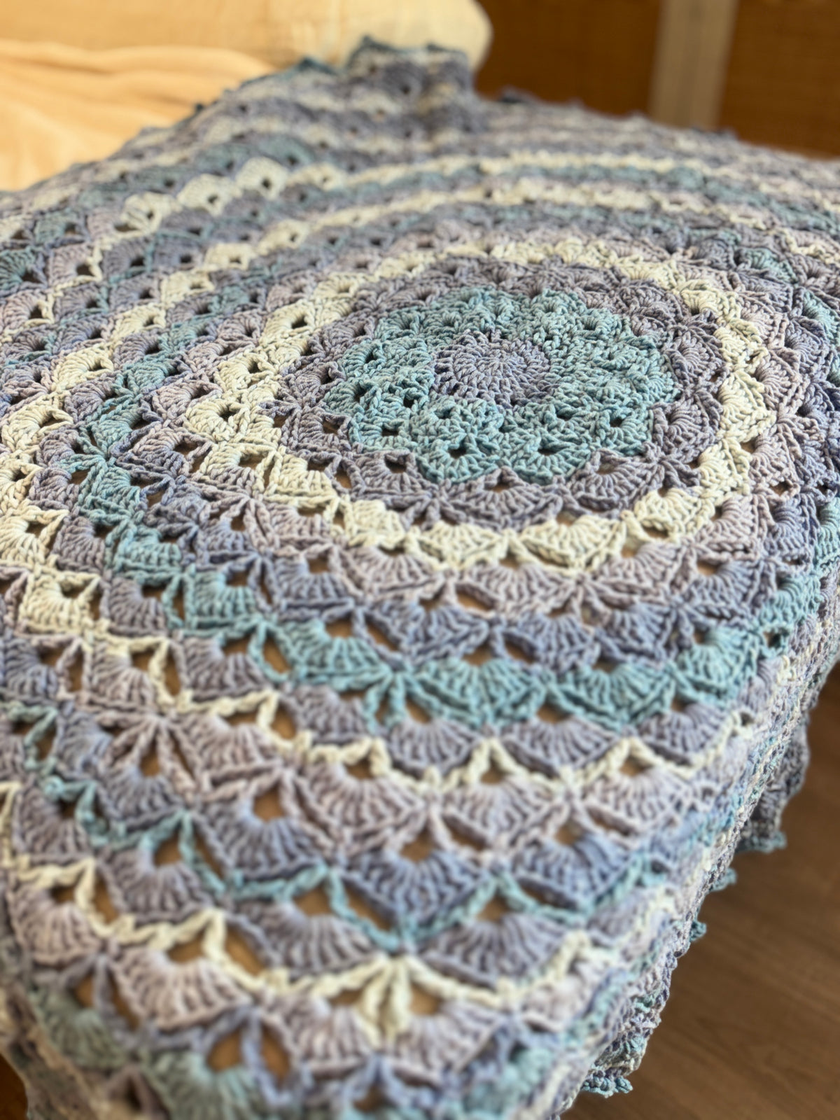 Coastal Bloom Heirloom Crochet Blanket