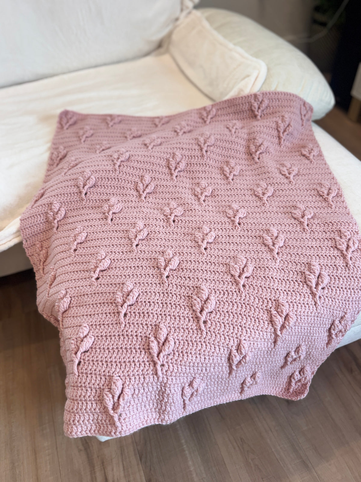 Blush Petal Heirloom Crochet Blanket