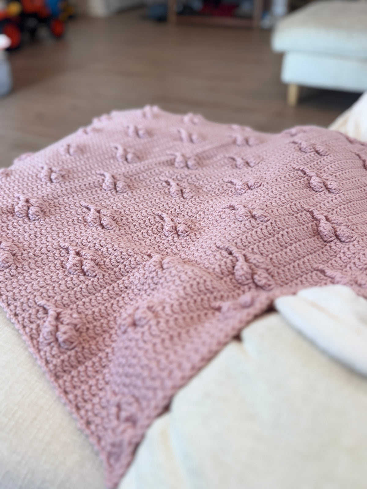 Blush Petal Heirloom Crochet Blanket