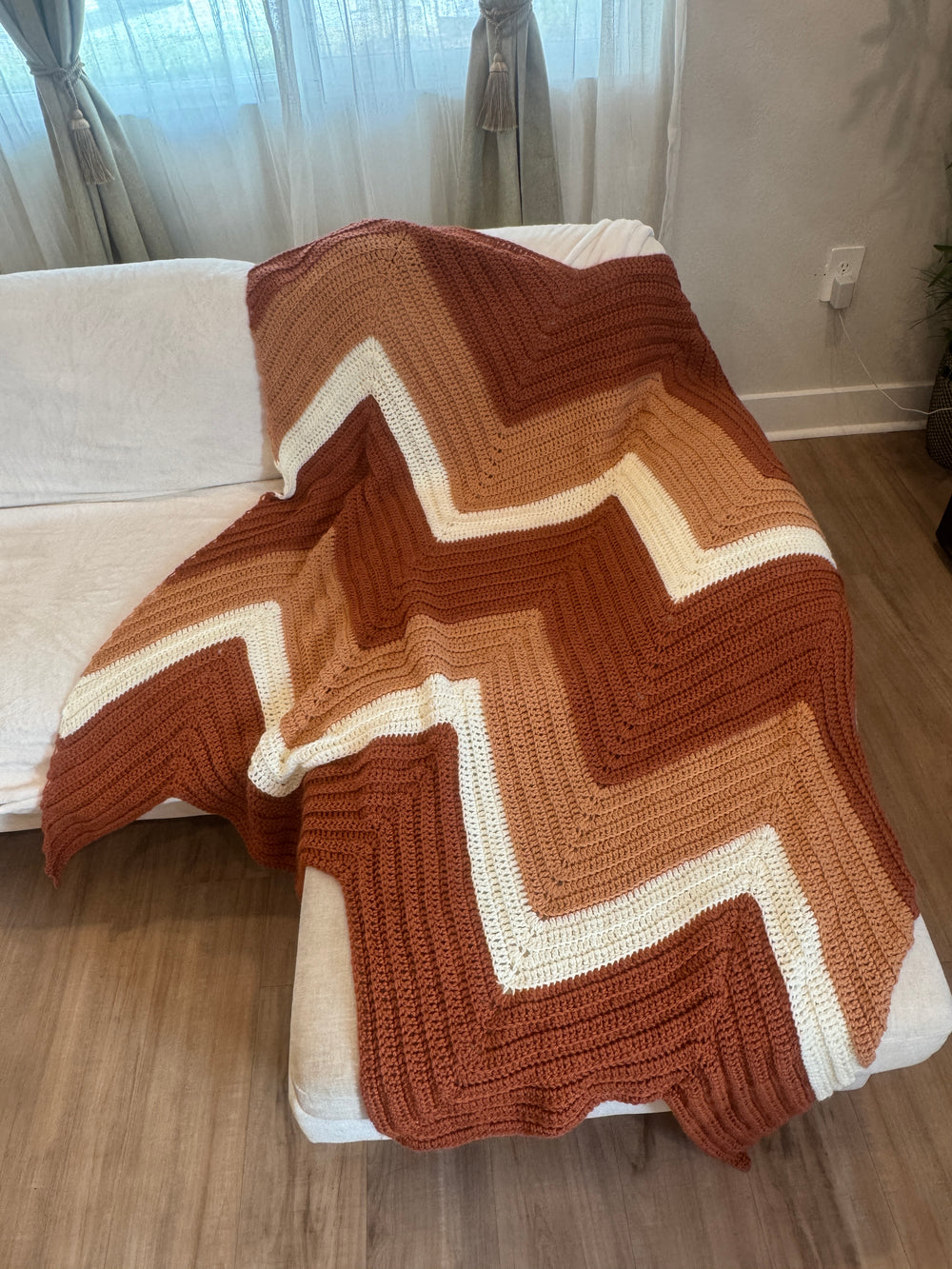 Desert Wave Navajo-Inspired Crochet Throw