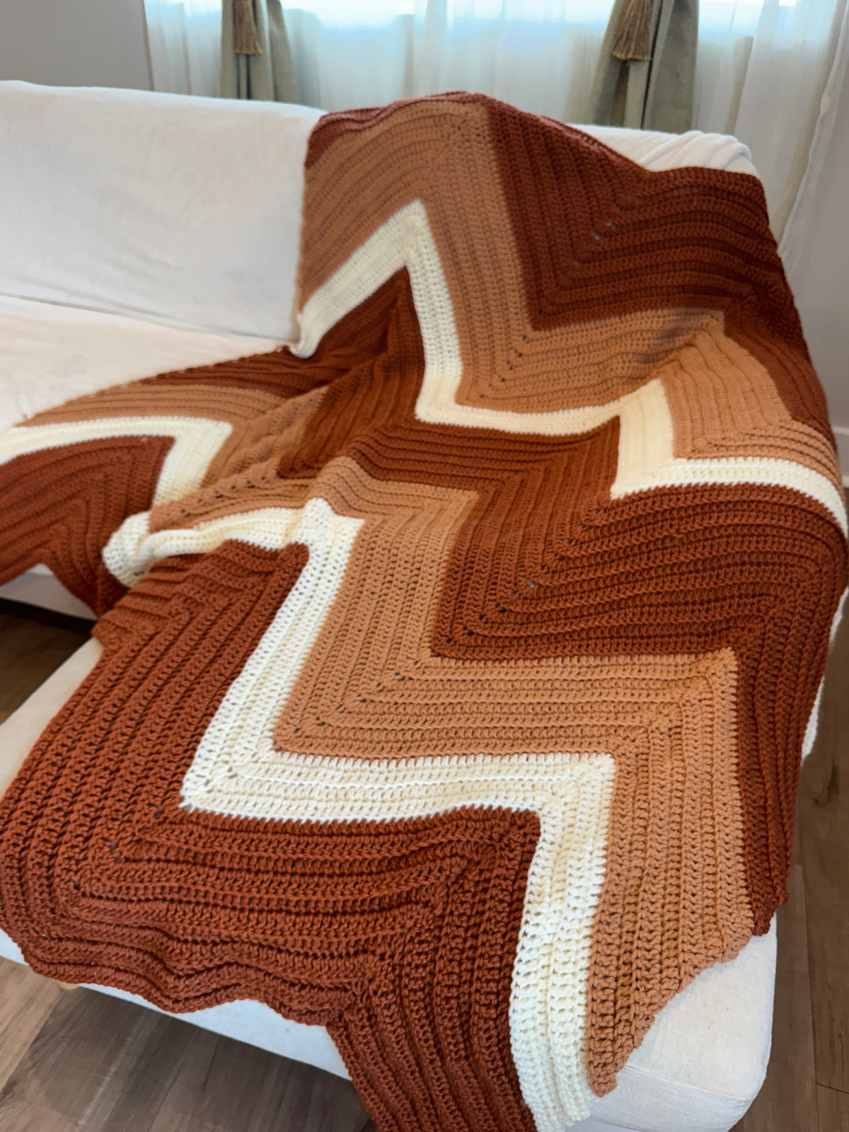 Desert Wave Navajo-Inspired Crochet Throw